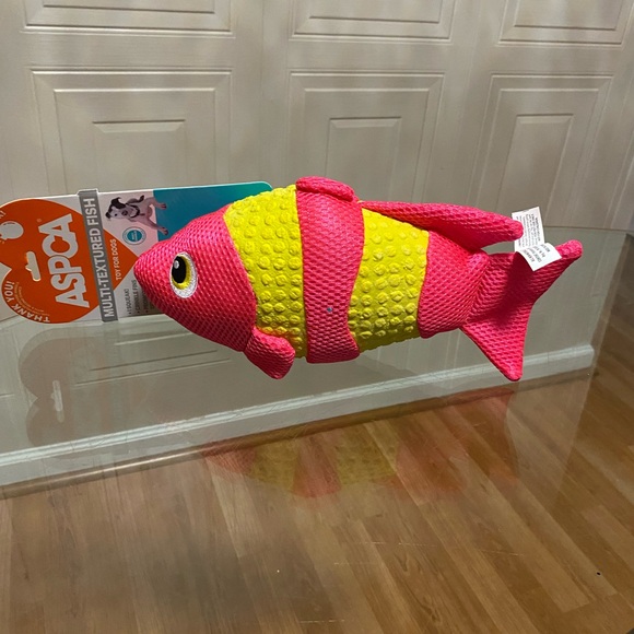 ASPCA Multi-Textured Fish Clinker & Squeaky Dog Toy 12” - Picture 5 of 6